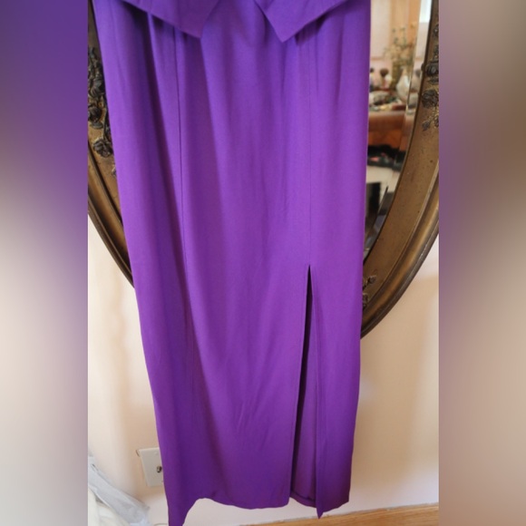 Vintage 80s Purple Sparkle Lace Peplum Dress - Picture 6 of 11